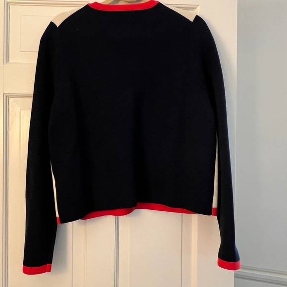 Boden Cream and Navy Cardigan Jacket with Red Accents - Picture 2 of 4